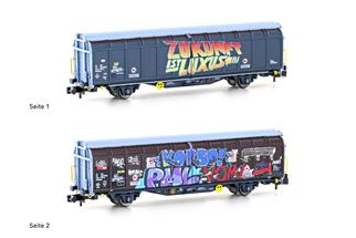 Hobbytrain N SBB Schiebewandwagen Hbbillns, Graffiti - Zukunft ist Luxus, Ep. VI Hobbytrain N SBB Schiebewandwagen Hbbillns, Graffiti - Zukunft ist Luxus, Ep. VI