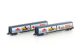 Hobbytrain N SBB Schiebewandwagen-Set Habils, Migros/Bischofszell, Ep. V, 2-tlg.