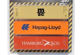 Igra Model H0 40' Container-Set 1 msc/Hapag-Lloyd/HAMBURG SÜD, 3-tlg.