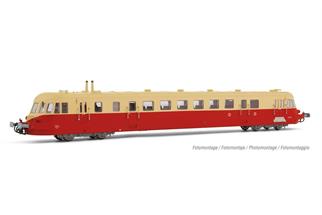 Jouef H0 (DC Sound) SNCF Dieseltriebwagen ABJ 2, rot/beige, Ep. III
