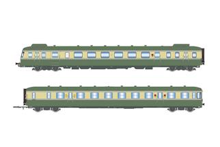 Jouef H0 (DC Sound) SNCF Dieseltriebwagen X 2719 mit Beiwagen XRAB 7708, Ep. IV, 2-tlg.