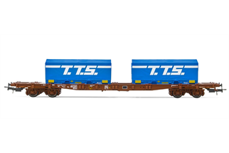 Jouef H0 SNCF Containerwagen S70, 2x20'-Coil-Container TTS, Ep. V