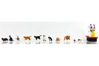 Kato H0 Figuren-Set Katzen, 11-tlg.