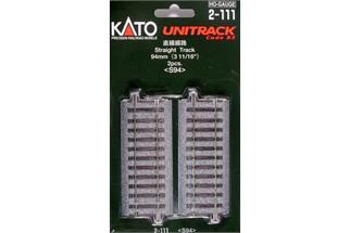 Kato H0 Unitrack S94 Gleis gerade 94 mm (Inhalt: 2 Stk.) [2-111]