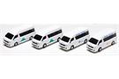 Kato N Fahrzeug-Set Toyota Hiace Super Long, Taxi, 4-tlg.