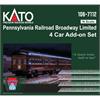 Kato N PRR Personenwagen-Ergänzungsset Broadway Limited, 4-tlg.