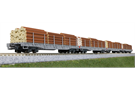 Kato N RhB Rungenwagen-Set R-w, Holztransport, 4-tlg. {74105}