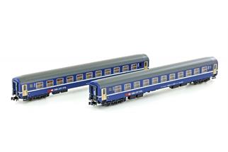 Kato N SBB Liegewagen-Set UIC-Z2 Bcm 51, neues Logo, Ep. IV-V, 2-tlg. *AUF BESTELLUNG*