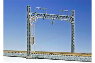 Kato N Unitrack Oberleitungsmasten Gitter, 2-gleisig (Inhalt: 6 Stk.) {78526}