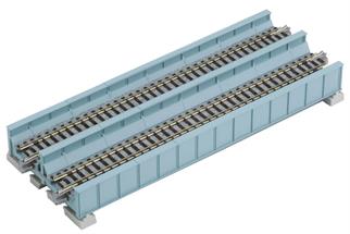 Kato N Unitrack WS186T Blechträgerbrücke hellblau 186 mm, 2-gleisig [20-455]