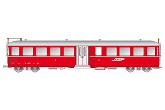 KISS IIm RhB Mitteleinstiegswagen B 2301, rot mit RhB-Signet