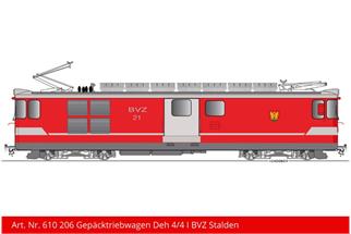 Kiss IIm (Sound) BVZ Zahnrad-Gepäcktriebwagen Deh 4/4 21 Stalden, rot/silber