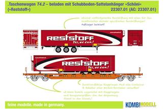 KombiModell H0 (AC) Wascosa Taschenwagen T4.2 Schöni/Reststoff