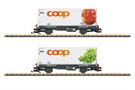 LGB IIm RhB Containertragwagen-Set Lb, Coop Apfel/Trauben, Ep. VI, 2-tlg. *werkseitig ausverkauft*