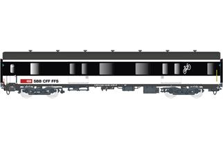 LS Models H0 (AC) SBB Gepäckwagen MC76 D, schwarz/weiss, Ep. VI