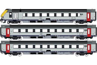 LS Models H0 (AC) SNCB Reisezugwagen-Set I11 BDx/B/B, weiss, Ep. Va, 3-tlg.