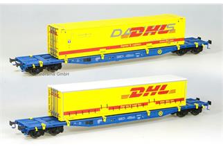 LS Models H0 DB Containertragwagen-Set Sgss DHL/DANZAS 2-tlg.