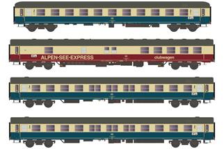 LS Models H0 DB Reisezugwagen-Set Alpen-See-Express, Ep. IV, 4-tlg.