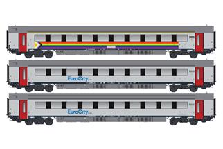 LS Models H0 (DC) SNCB Reisezugwagen-Set 2, EuroCity, Ep. VI, 3-tlg.