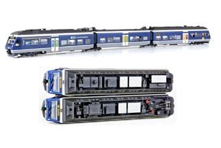 LS Models H0 (DC Sound) BLS Triebzug RABe 525 008-9 La Sarine/Saane, NINA, blau, 3-tlg. *werkseitig ausverkauft*