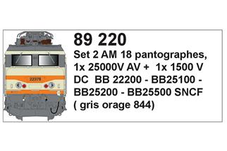 LS Models H0 Stromabnehmer AM 18, gris orage 844, zu BB 22200/BB 25100 (Inhalt: 2 Stk.)