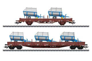 Märklin H0 DB AG Rungenwagen-Set 2, Landwirtschaftliche Geräte, Ep. VI, 2-tlg. (MHI) *werkseitig ausverkauft*