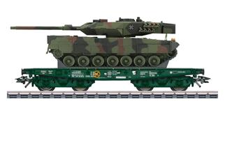 Märklin H0 DB AG Schwerlastwagen Rlmmps, Leopard 2A6, Ep. VI *werkseitig ausverkauft*