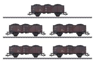 Märklin H0 DB Güterwagen-Set Fd-z-72 Ommv, gealtert, Ep. III, 5-tlg. (MHI) *komplett vorreserviert*