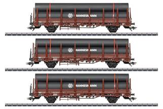 Märklin H0 DB Rungenwagen-Set 1 mit Stahlröhren, 3-tlg. (MHI)