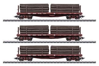Märklin H0 WM Flachwagen-Set, zu Shay, Ep. II, 3-tlg. *komplett vorreserviert*