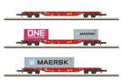Märklin Z DB AG Containertragwagen-Set Sgns 691, ONE/Maersk, Ep. VI, 3-tlg.