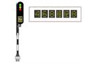 Mafen H0 NS Hauptsignal links, 3 Lampen mit Geschwindigkeitssignal