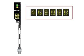 Mafen H0 NS Vorsignal rechts, 2 Lampen mit Geschwindigkeitssignal