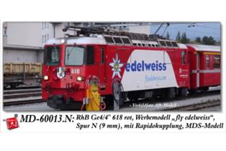 MDS N (Sound) RhB Elektrolok Ge 4/4 II 618 Bergün/Bravuogn, Edelweiss Air