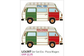 Minis N VW T3 Set Eis-/ Pizza Wagen, 2-tlg.