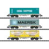 Minitrix N AAE Containertragwagen-Set Sgmmns 190, Ep. VI, 3-tlg.