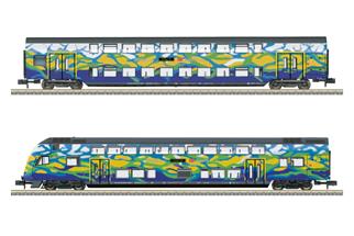 Minitrix N (Digital) DB AG Doppelstockwagen-Set 2, Touristik, Ep. VI, 2-tlg.