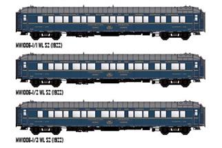 Models World H0 (DC) CIWL Reisezugwagen-Ergänzungsset Bombay Express 1933, Ep. II, 3-tlg.