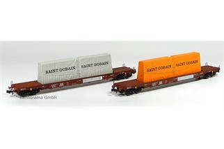 MW-Modell/LS Models N SBB Glastransportwagen-Set SABIAC, 2-tlg.