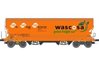 NME H0 Wascosa Getreidesilowagen Tagnpps, green freight car, orange, Ep. VI