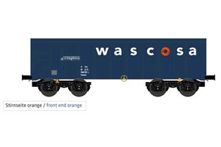 NME H0 Wascosa offener Güterwagen Eamnos 57, blau/orange, Ep. VI *werkseitig ausverkauft*