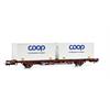 NMJ H0 Green Cargo Containertragwagen Lgjns 42 74 443 1 295-8, Coop