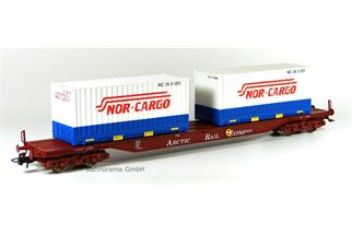 NMJ H0 NSB Containerwagen Sggs Arctic Rail Express mit Container Nor-Cargo