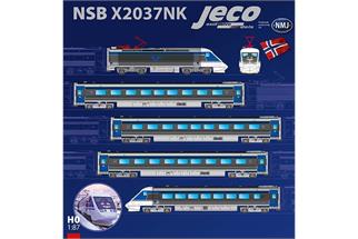 NMJ/Jeco H0 (DC Sound) SJ/NSB Elektrotriebzug X2037NK, grau/blau, 5-tlg.