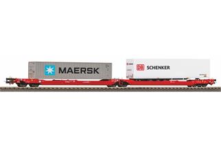 Piko H0 DB AG Doppel-Taschenwagen T3000e, Maersk/DB Schenker, Ep. VI