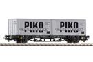 Piko H0 DR Containertragwagen, 2x20'-Container VEB PIKO, Ep. IV