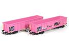 Piko H0 SBB offenes Güterwagen-Set Eaos, pink, mit Graffiti, Ep. VI, 2-tlg.