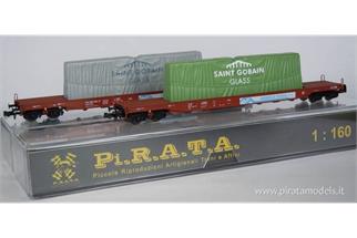 Pirata/ACME N FS Glastransportwagen-Set Uais 2-tlg.