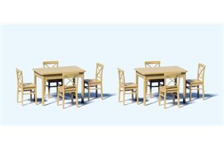 Preiser 1:50 Tische (2 Stk.) und Stühle (8 Stk.)
