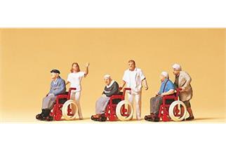 Preiser H0 Ältere Personen im Rollstuhl mit Begleiter